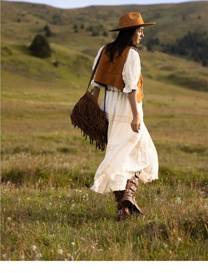 Fashion Women's Brown Button Vest Waistcoat
