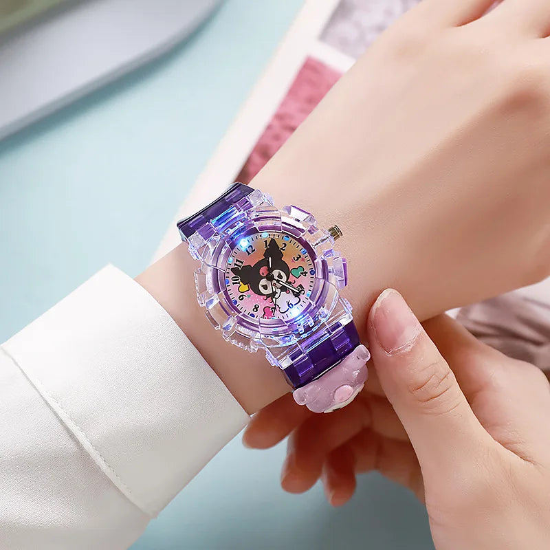 Cartoon Sanrio Kawaii Anime LED Watch Cute Kuromi Melody Pudding Dog Birthday Gifts And Christmas Thanksgiving Gift Toys New