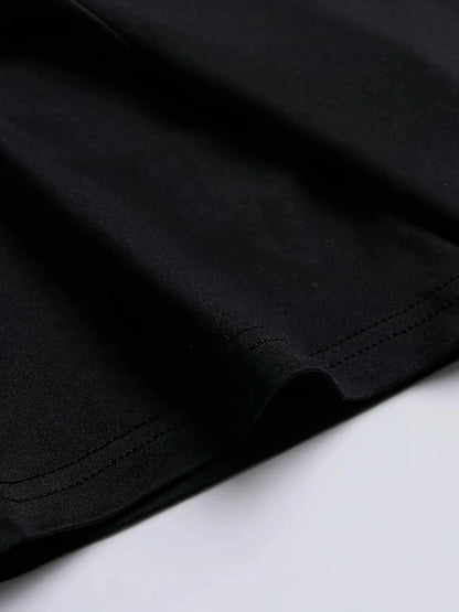 Women's summer loose, comfortable, casual, fashionable cat pattern printed black sleeveless vest skirt punk style dress