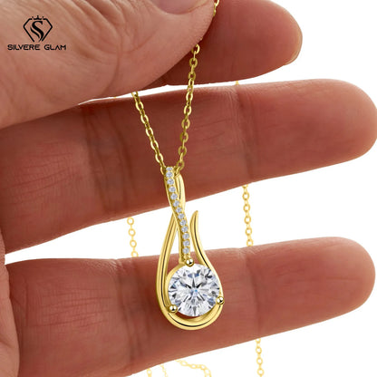 925スターリングシルバーネックレス 2CT Dカラー モアサナイト 音楽シンボルネックレス レディース アニバーサリー ファインジュエリー ママネックレス