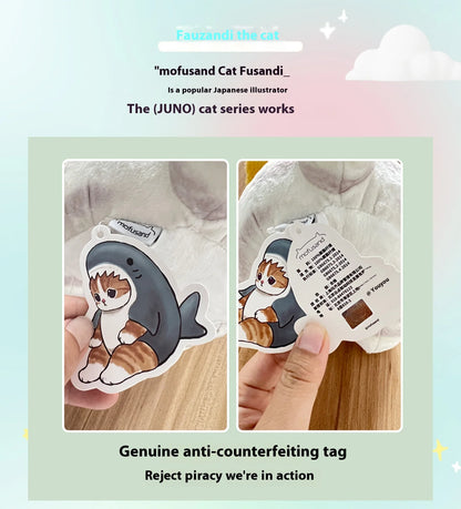 Genuine Mofusand Shark Cat Cute Panda Bunny Plush Toy Cartoon Pillow Hug Pillow Room Decoration Birthday Present Kawaii Gift