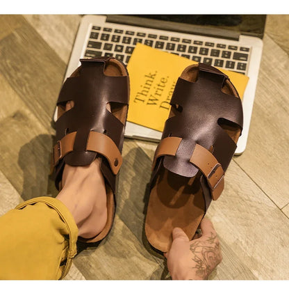 Fashion designer sandals for men-High quality beach shoes comfy non-slip slides luxury slippers free shipping