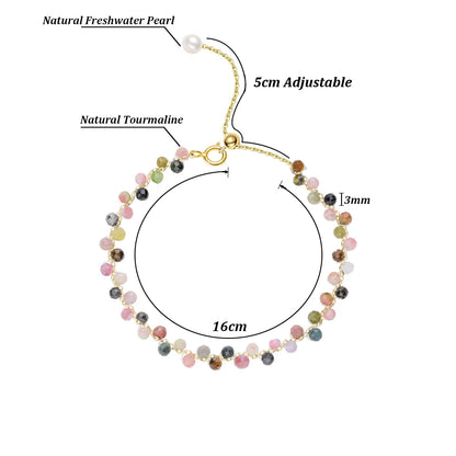 3MM Natural Stone Tourmaline Bracelet For Women  on Hand Jewelry Party Wedding Luxury Gift  AmethystSet Handmade New In