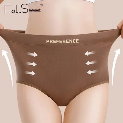 FallSweet 5Pcs Women Plus Size Cotton Panties Seamless Panties Comfort Breathable Underwear Girls Mid-Waist Briefs Sexy Lingerie