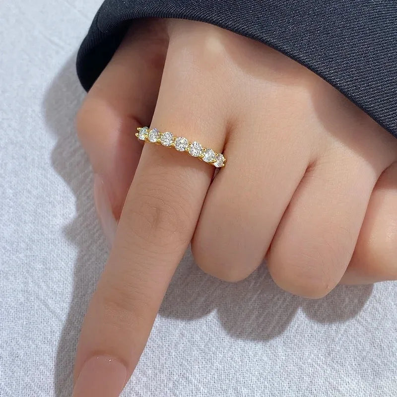KNB 本物モアサナイトリング 925スターリングシルバー ダイヤモンドエタニティバンド 婚約指輪 結婚指輪 レディース ラグジュアリー高品質ジュエリー
