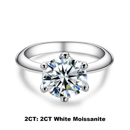 AnuJewel 1カラット 2カラット 3カラット 5カラット Dカラー モアサナイト 婚約指輪 レディース 925スターリングシルバー ゴールドメッキ ソリティアリング 卸売り