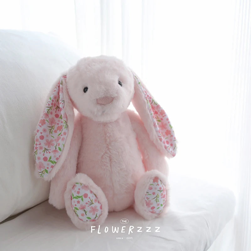 30cm ボニーラビット 花耳ぬいぐるみ 漫画ぬいぐるみ ウサギ人形 子供部屋装飾 おもちゃ 柔らかい 女の子への誕生日プレゼント