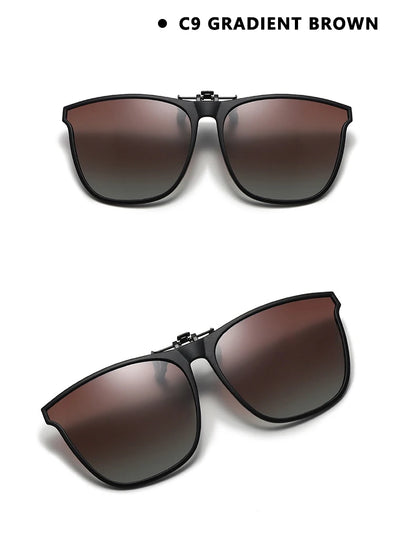 Polarized Clip On Sunglasses Men Car Driver Goggles Night Vision Glasses Anti Glare Vintage Square Glasses Oculos