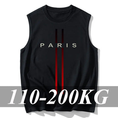 プラスサイズ 夏 メンズ タンクトップ ジム フィットネス スポーツベスト ラウンドネック Tシャツ メンズ ノースリーブ シャツ カジュアルトップス 男性服 110-200kg