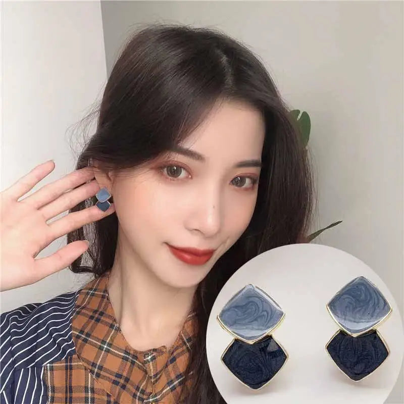 925 Silver Needle Korean Fashion Dream Colorful Crystal Earrings For Women Jewelry 2025 Trending Luxury Cube Sugar Stud Earrings