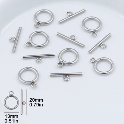 Stainless Steel OT Rings&Toggle Clasps Round Bar For Jewelry Making Necklaces Bracelets Pendants DIY Handmade Accessories