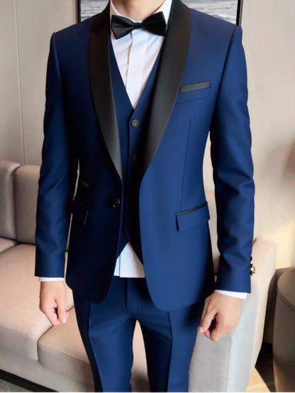 3 Piece Suit Jacket Vest Trousers/Fashion Men's Casual High Quality Business Slim Groom Wedding Formal Suit Jacket Trousers