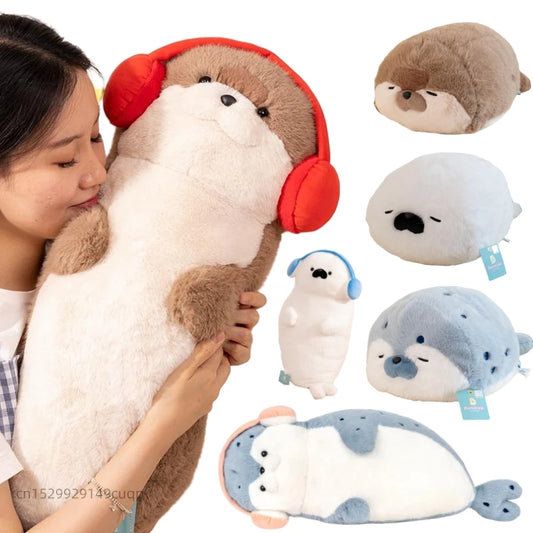 高品質 本物 かわいい 漫画 海の生き物 カワウソ ぬいぐるみ 枕 ヘッドセット ブルーシール カワウソ ぬいぐるみ 誕生日プレゼント