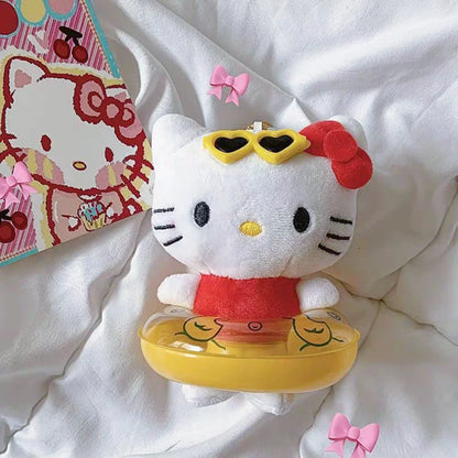アニメ Sanrio Hello Kitty スイミングリング ぬいぐるみ キーチェーン ペンダント カートゥーン Kt キャット かわいい ビーチスタイル バックパック デコレーション ギフト