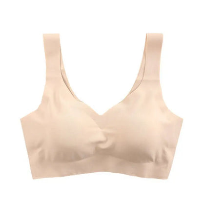 Summer Women's Sports Bra Gym Seamless Ice Silk Bra Removable Chest Pad Bralette No Steel Ring Breathable Yoga Run Underwear