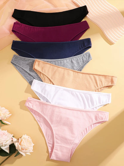 4PCS Seamless Cotton Panties Women Solid Color Briefs Sexy Low Waist Underpants Female Breathable Underwear Ladies Stretch Panti