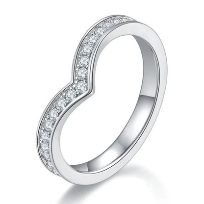 1.5mm Full Moissanite Rings for Women Eternity Wedding Band S925 Sterling Silver D Color Channel Set Lab Diamond Fine Jewelry