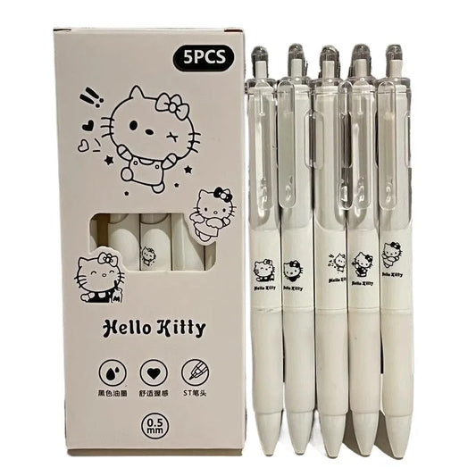 NEW Hello Kitty kawaii cute anime cartoon little white gel pen black student high-looking simple carbon girl quick-drying pen