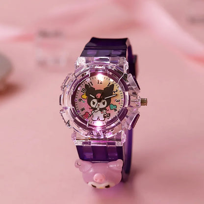 Cartoon Sanrio Kawaii Anime LED Watch Cute Kuromi Melody Pudding Dog Birthday Gifts And Christmas Thanksgiving Gift Toys New