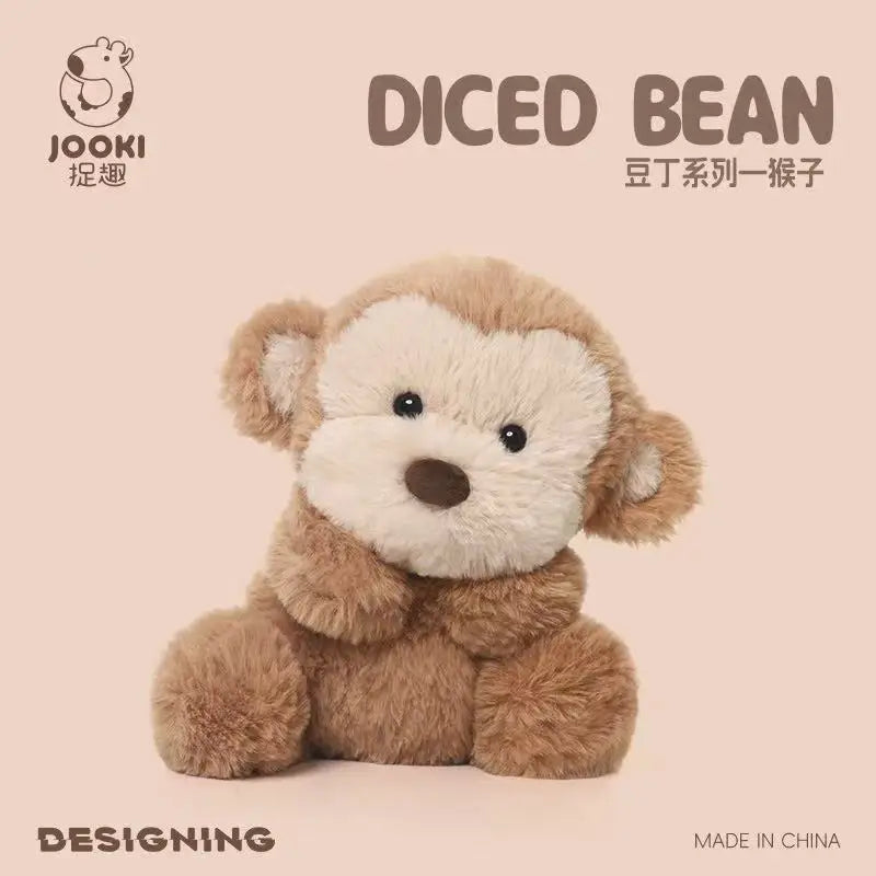 26cm New Simulated Bean Ding Monkey Doll Stuffed Plush Toy Cartoon Anime Cute Pillow Elegant Children's Birthday Gift Fun Doll