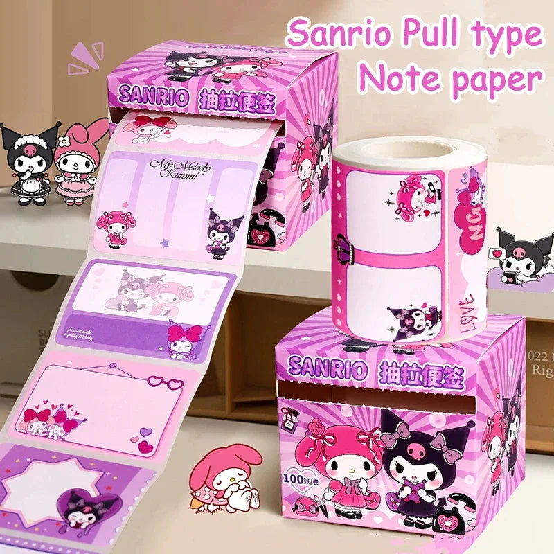 Kuromi Pull Tab Sticky Notes Cute Cartoon Memo Pads With Strong Adhesive Kawaii Stationery For Journal Planner School Supplies