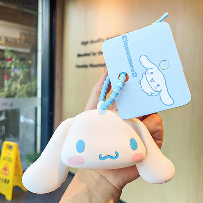 Sanrio Coin Purse My Melody Kuromi Cinnamoroll Pochacco Silicone Waterproof Mini Bag Keychain Decorative Accessories Christmas