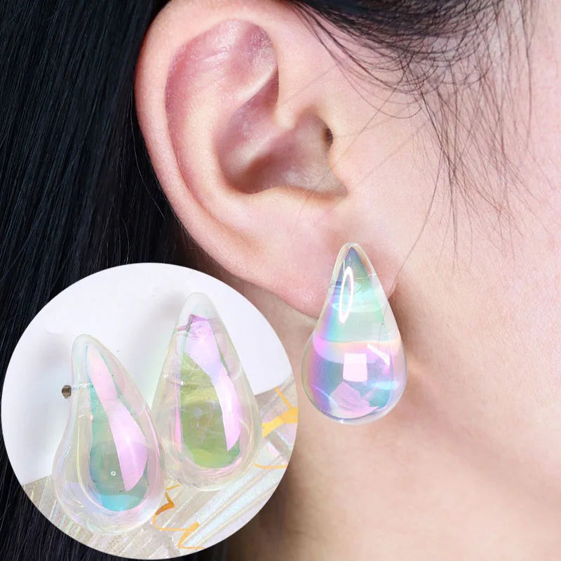 925 Silver Needle Korean Fashion Dream Colorful Crystal Earrings For Women Jewelry 2025 Trending Luxury Cube Sugar Stud Earrings