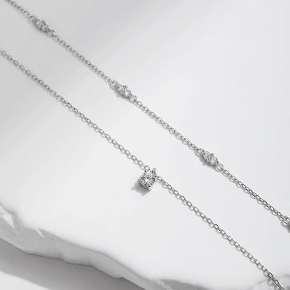 MODIAN 925 Sterling Silver Elegant Moissanite Double Layer Pendant Necklace Charming Choker Necklace Fine Jewelry For Women