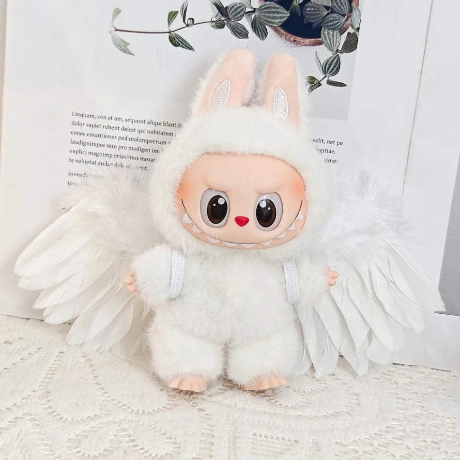 New Hot Doll's Wing For Labubu Doll Party big bow wings DIY Feather Angel Wing Props Accessories Feather Macaroon Birthday Gif