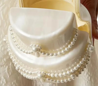 Cake shape clutch bag acrylic pearl color Evening dinner party purse Bag beaded box handbag