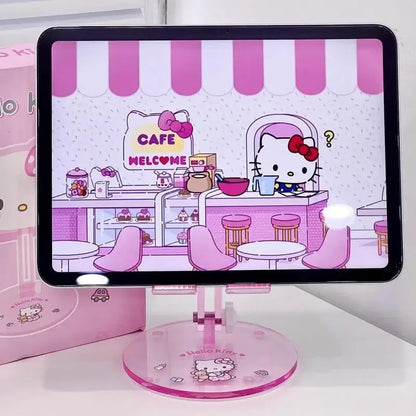 Hello Kitty Multi Angle Adjustable Phone Stand Foldable Desktop Holder Compatible Smartphone Tablet Ipad for Bed Sofa Watching