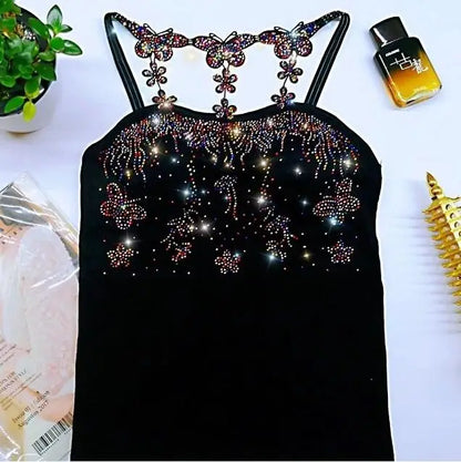 Hot Drill Camisole Women's Sport Camis Sexy Femme Tanks Tops Summer Women Clothing Party Top sleeveless Shiny Diamond Sling Top