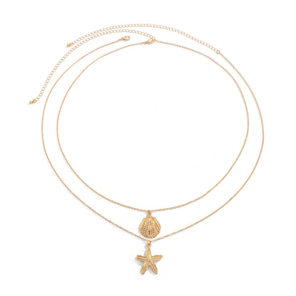Ingemark Sexy Simple Metal Starfish Scallop Pendant Waist Belly Chain for Women Summer Beach Bikini Vacation Body Jewelry Gift