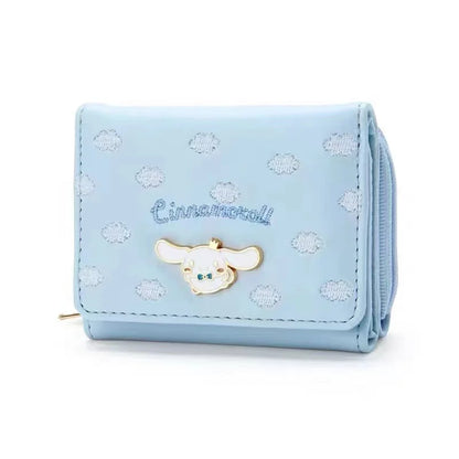 Sanrio Cinnamoroll Kuromi My Melody Hello Kitty Kawaii PU Leather Wallet Card Holders Casual Coin Purse Money Bag