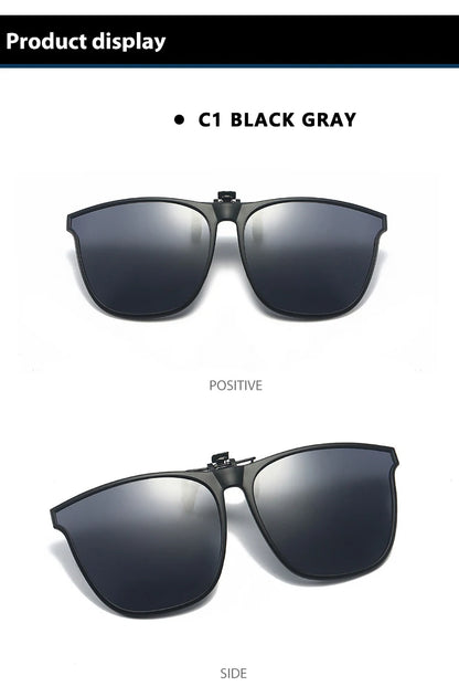 Polarized Clip On Sunglasses Men Car Driver Goggles Night Vision Glasses Anti Glare Vintage Square Glasses Oculos