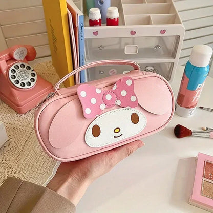 Sanrio Kuromi Large Capacity Pencil Case Cartoon Student Portable PU Pen Bag school Stationery My Melody Supplies Storage Bag