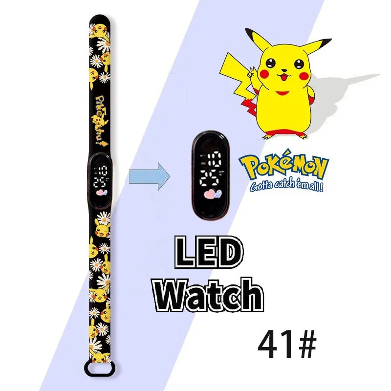 Cartoon Hello Kittys Electronic Led Sports Watch Kawaii Sanrio Kuromi Cinnamoroll Student Child Printing Water Proof Gifts Toys