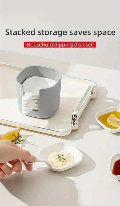 7pcs/set Sauce Dish Food Sauce Dish Dipping Dish SetSnack Seasoning Dish Food Container Tomato Sauce Plates Kitchen Supplies