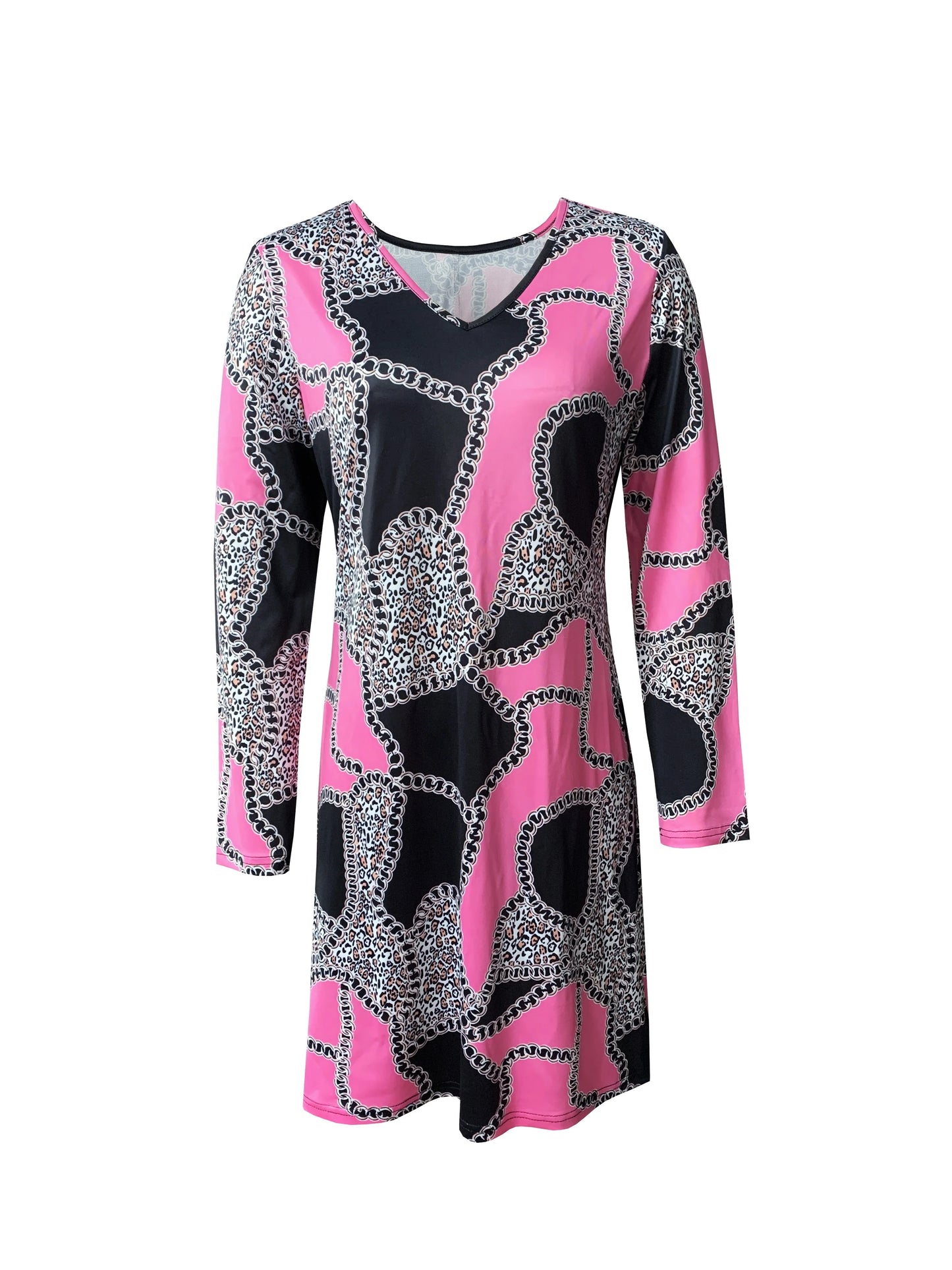 Women's casual paisley printed long sleeved dresses for women,fashion scallop women short dresses,spring outfits for women