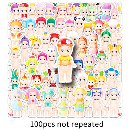 10/50/100枚 かわいいソニーエンジェル キュートで楽しいクリエイティブステッカー キッズおもちゃギフト DIY スクーター 荷物 ペンケース スマホケース デスクデカール