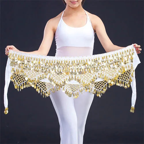 New Style Top Selling Belly Dance Waist Chain Hip Scarf Bellydance Coins Belt Dancing Waist Belt Dancer's Accessories