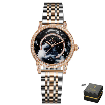 2024Luxury Rose Gold Diamond Woman Watch Mechanical Automatic Movement Ladies Watches Stainless Steel Elegant Women's Wristwatch