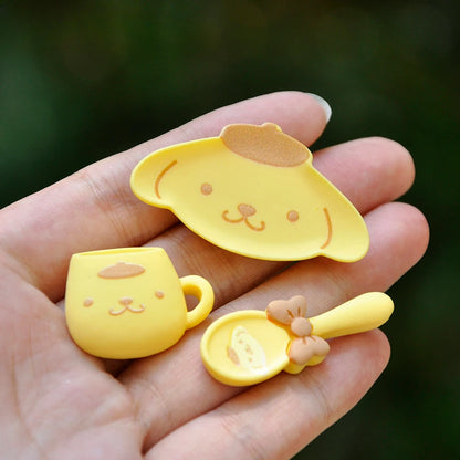 3pcs Sanrio My Melody Accessory Accessories For Children's Kitchen DIY Simulation Toy Kuromi Cinnamoroll Room Ornaments