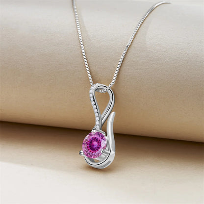 2 Carat 8mm Moissanite Necklace for Women GRA Certified 925 Sterling Silver Solitaire Pendant Chain Diamond Tester Included