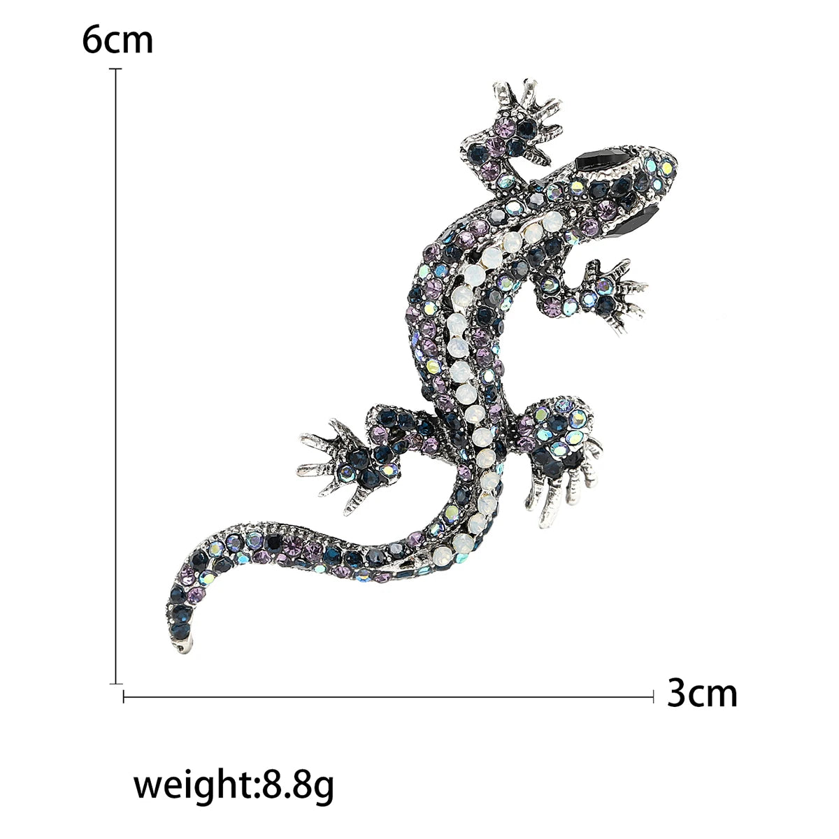 Rhinestone Chameleon Brooch for Women Unisex Enamel Lizard Pin Banquet Party Backpack Gifts Jewelry Accessories