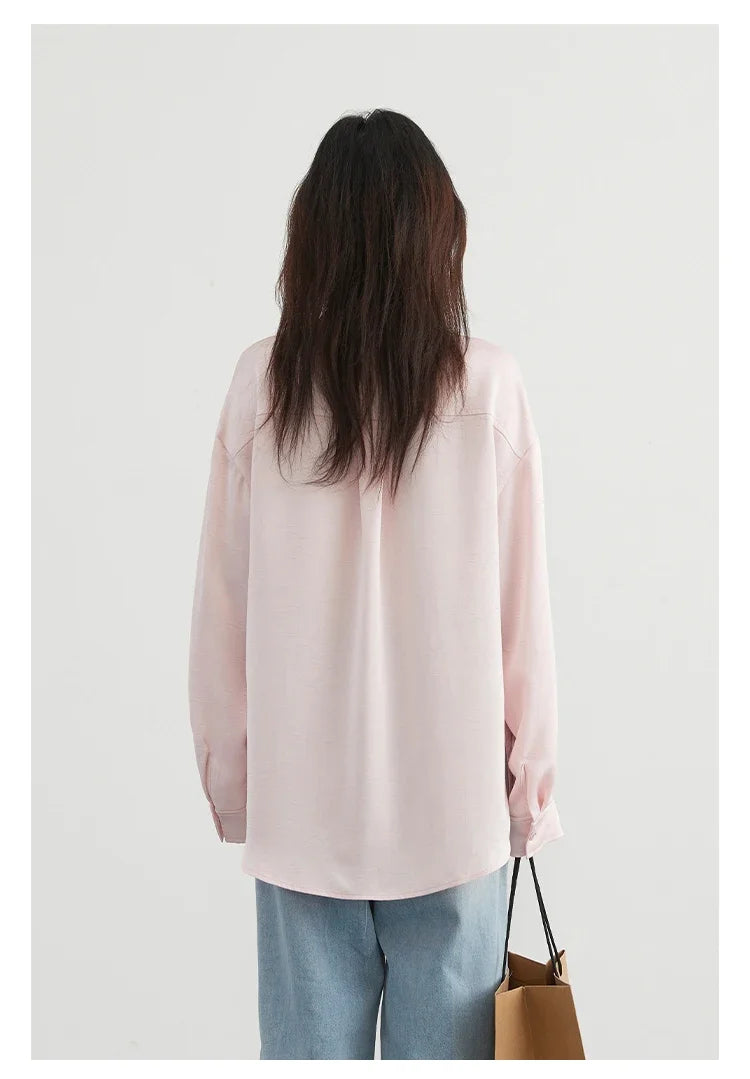 CHIC VEN Korean Women Shirt White Solid Pleated Side Slit Loose Long Sleeved Woman Blouses Female Tops Spring Summer 2025