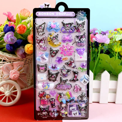 Cartoon Sanrio Hello Kitty Kuromi 3D Transparent Jelly Sticker Crystal Decorative Sticker Children DIY Phone Casesdiy Stationery