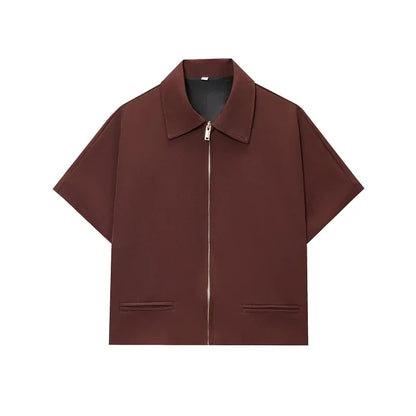 MUJER Women's Cropped Jacket Short Sleeve Varsity Jackets for Women Summer Zip up New in Coats and Jackets Holiday Outerwears