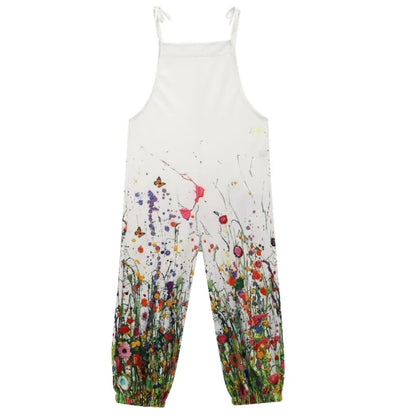 New Women's Jumpsuit Summer Clothing Sleeveless Lace-Up Casual Loose Wide-Leg Pants Women's Jumpsuits Plus Size Womens Bib Pants