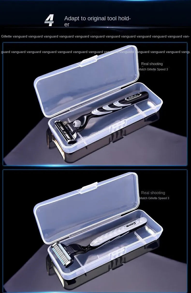 Stylish and Durable Shaving Storage Box for Men's Razors, Easy to Carry and Keep Clean and Keeps Your Shaver Well-Organized